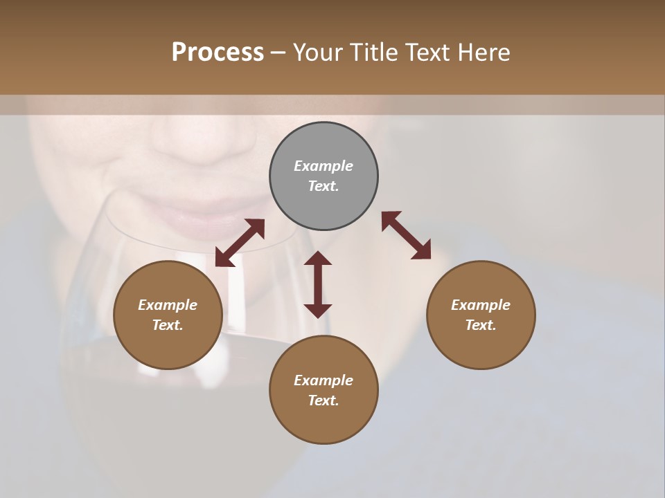 A Woman Holding A Glass Of Wine With Her Eyes Closed PowerPoint Template