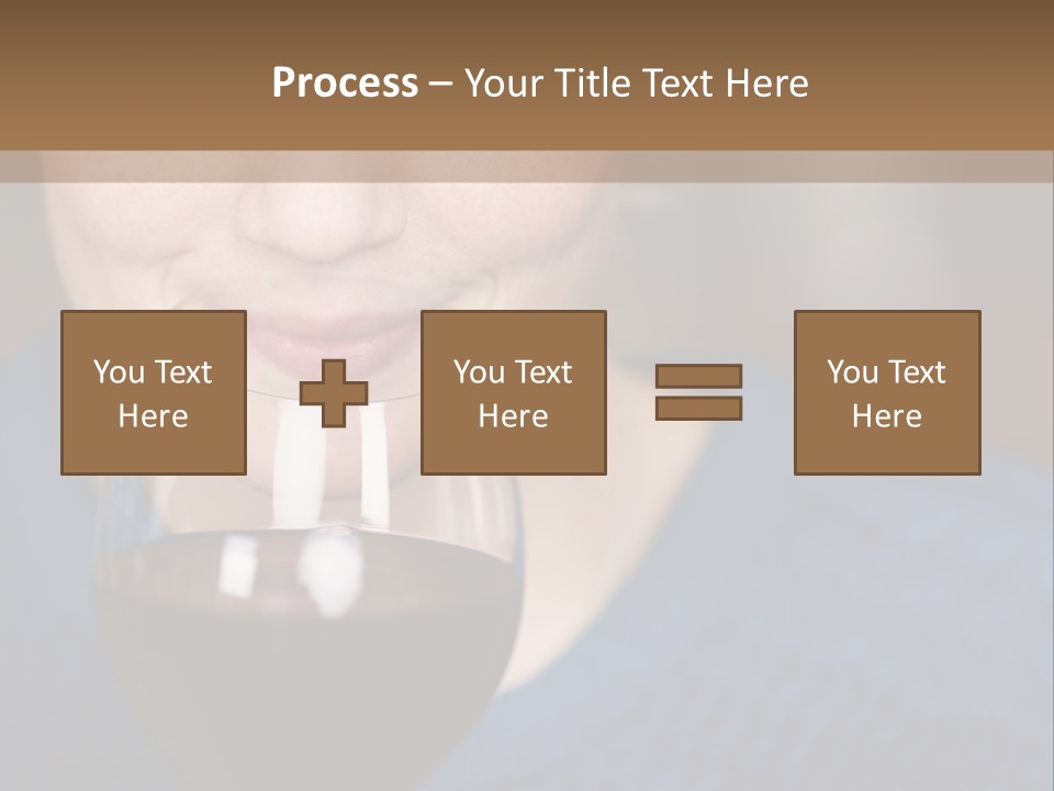 A Woman Holding A Glass Of Wine With Her Eyes Closed PowerPoint Template