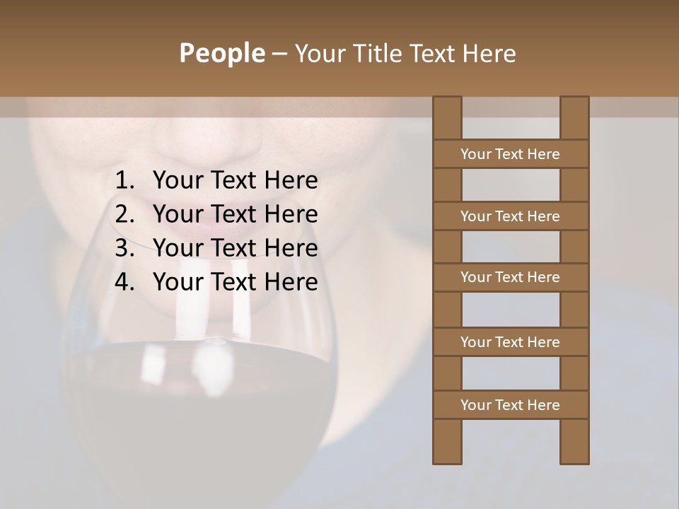 A Woman Holding A Glass Of Wine With Her Eyes Closed PowerPoint Template