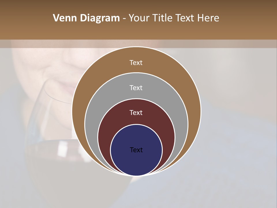 A Woman Holding A Glass Of Wine With Her Eyes Closed PowerPoint Template