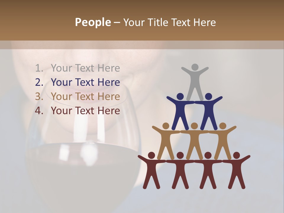 A Woman Holding A Glass Of Wine With Her Eyes Closed PowerPoint Template