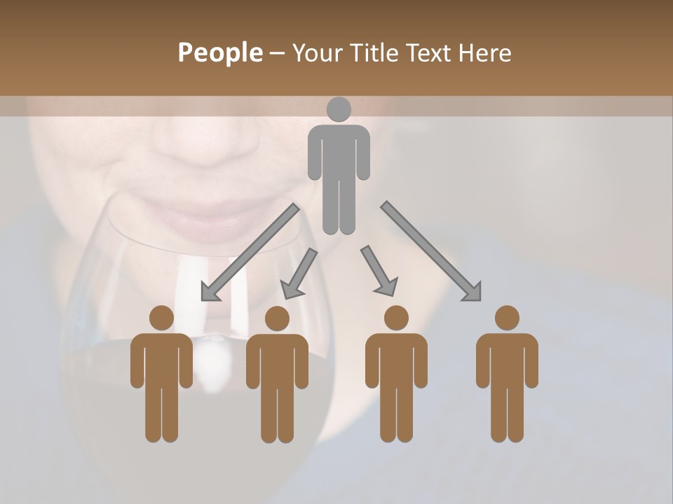 A Woman Holding A Glass Of Wine With Her Eyes Closed PowerPoint Template