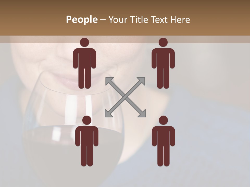 A Woman Holding A Glass Of Wine With Her Eyes Closed PowerPoint Template