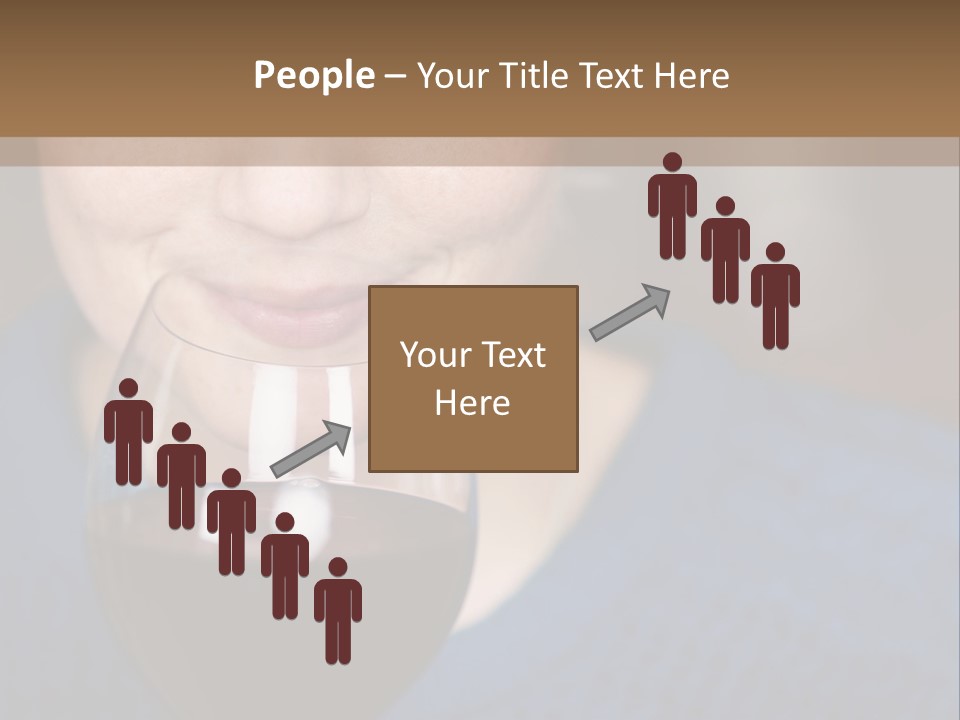 A Woman Holding A Glass Of Wine With Her Eyes Closed PowerPoint Template