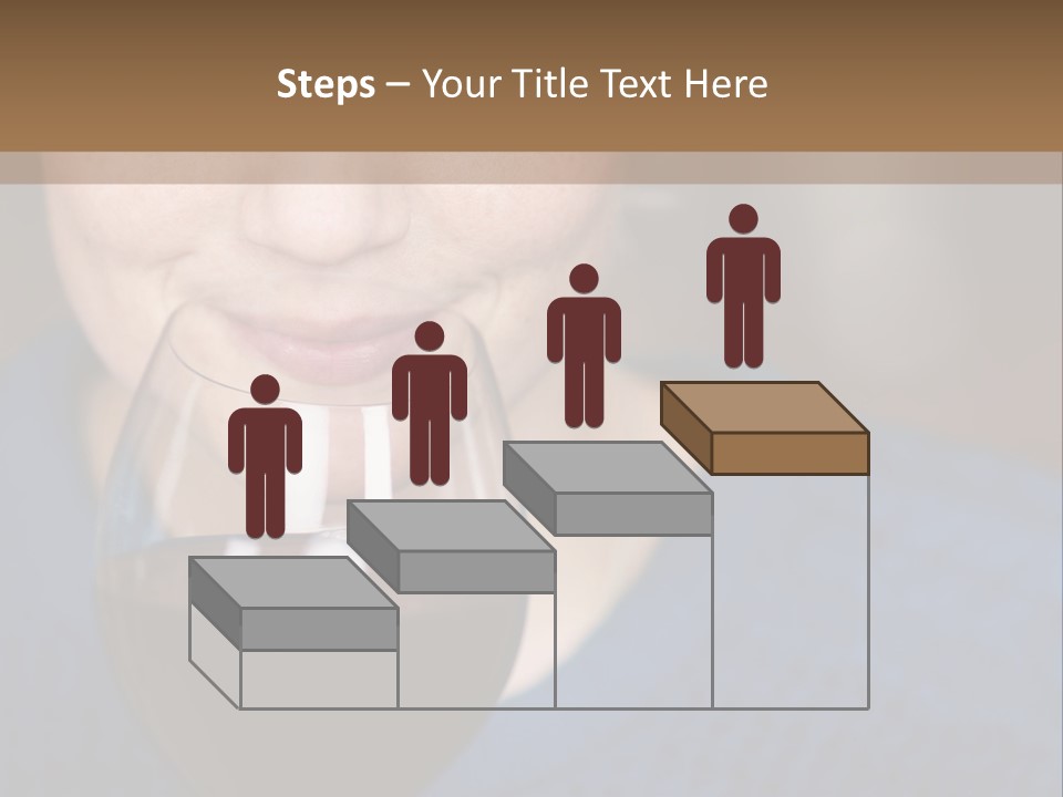 A Woman Holding A Glass Of Wine With Her Eyes Closed PowerPoint Template