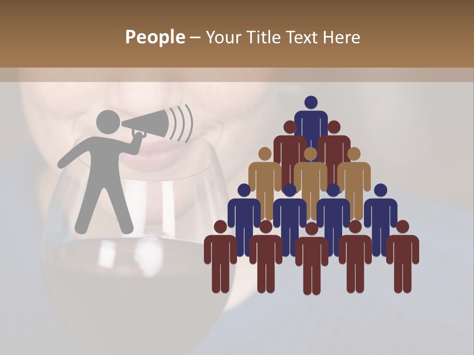 A Woman Holding A Glass Of Wine With Her Eyes Closed PowerPoint Template