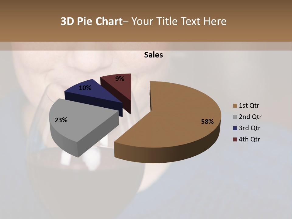 A Woman Holding A Glass Of Wine With Her Eyes Closed PowerPoint Template