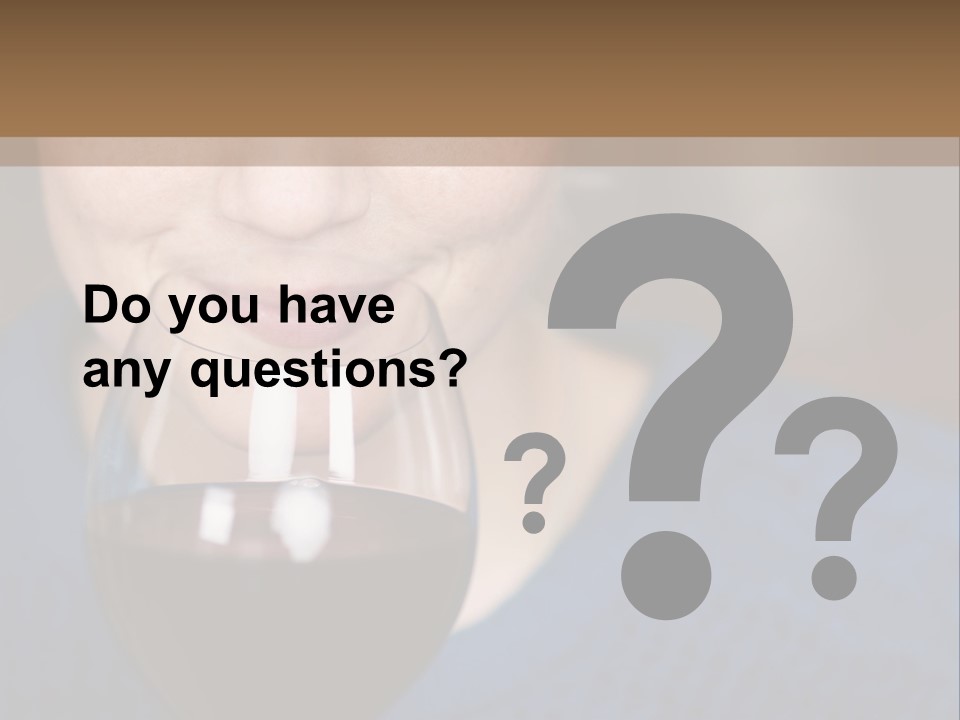 A Woman Holding A Glass Of Wine With Her Eyes Closed PowerPoint Template