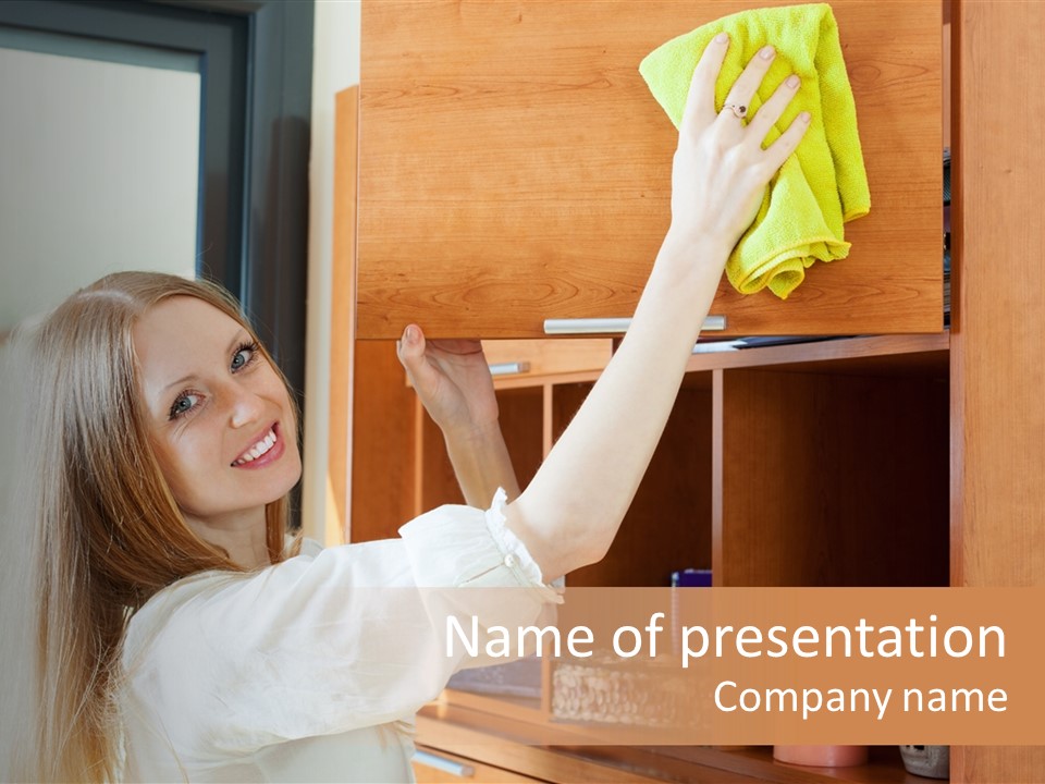 Household Housekeeping Door PowerPoint Template