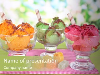 Leaves Strawberry Glace PowerPoint Template