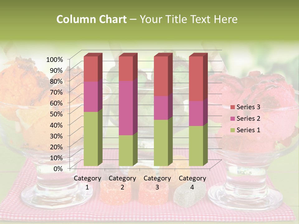 Leaves Strawberry Glace PowerPoint Template