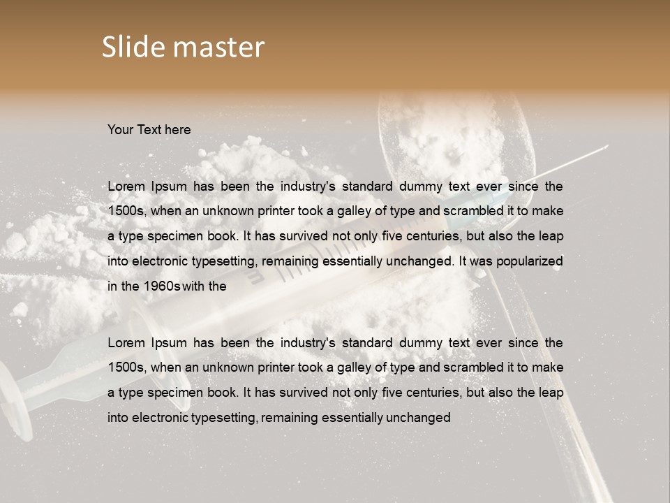 Dependence Cocaine Healthy PowerPoint Template