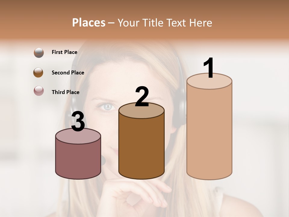 Costumerservice Blond Desk PowerPoint Template