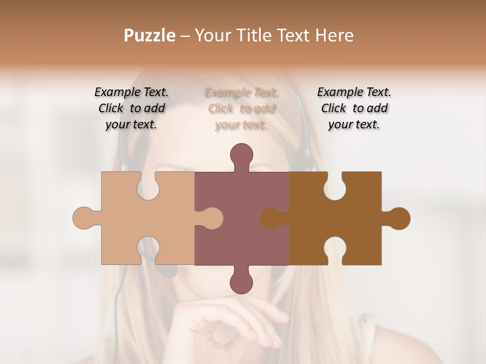 Costumerservice Blond Desk PowerPoint Template