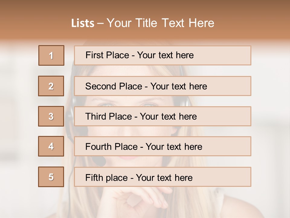 Costumerservice Blond Desk PowerPoint Template