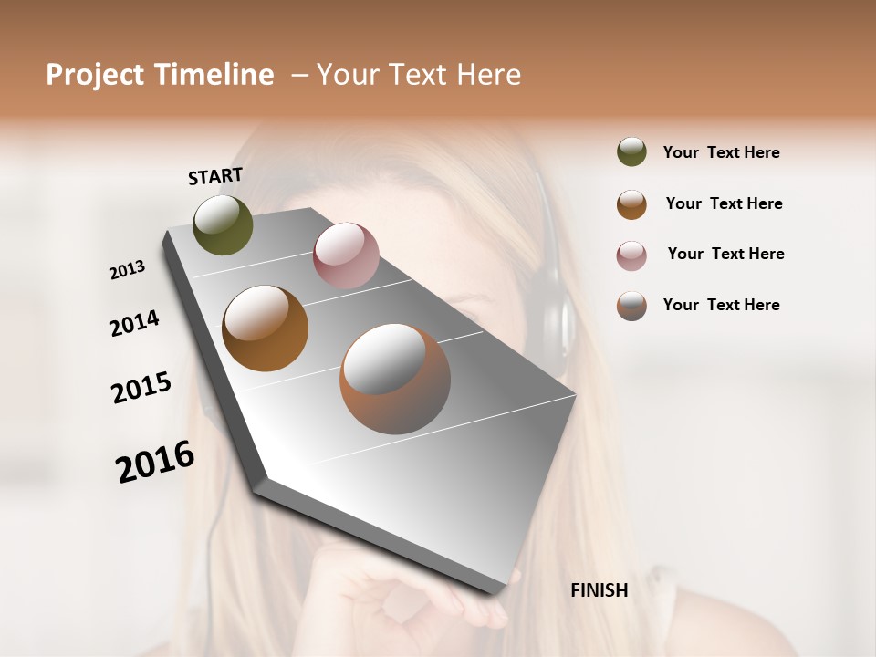 Costumerservice Blond Desk PowerPoint Template