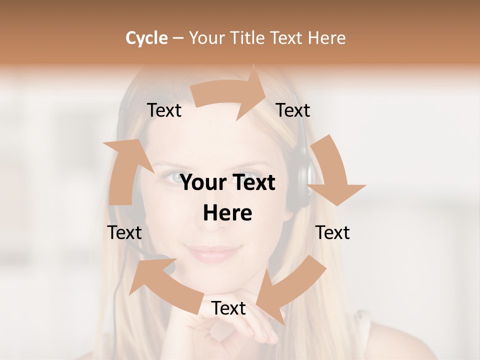 Costumerservice Blond Desk PowerPoint Template