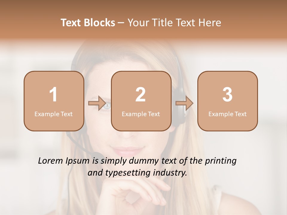 Costumerservice Blond Desk PowerPoint Template