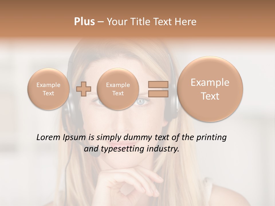 Costumerservice Blond Desk PowerPoint Template
