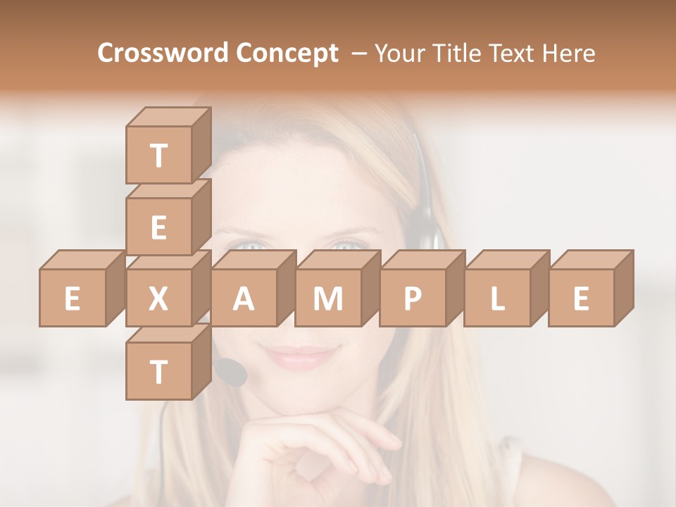 Costumerservice Blond Desk PowerPoint Template
