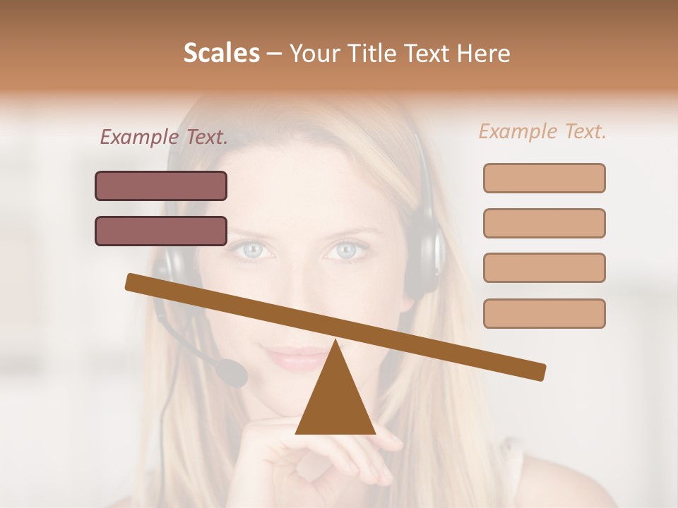 Costumerservice Blond Desk PowerPoint Template