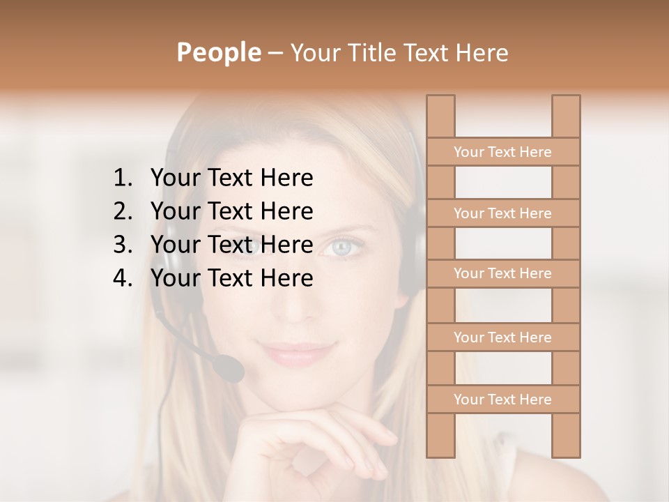 Costumerservice Blond Desk PowerPoint Template