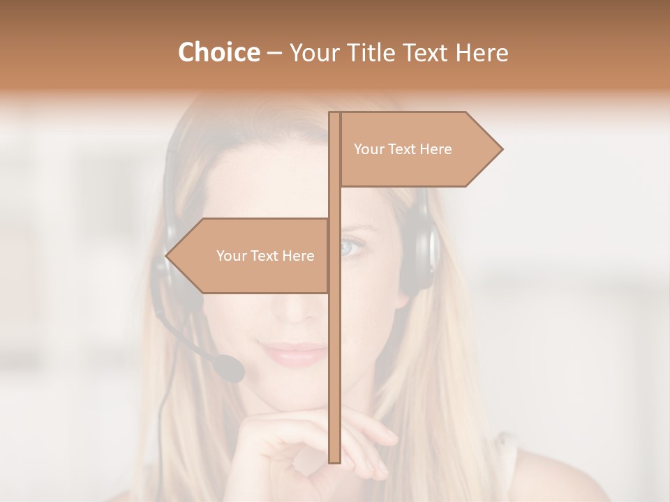 Costumerservice Blond Desk PowerPoint Template