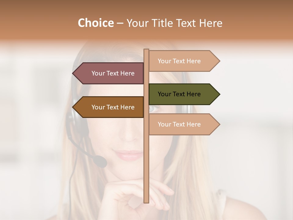 Costumerservice Blond Desk PowerPoint Template