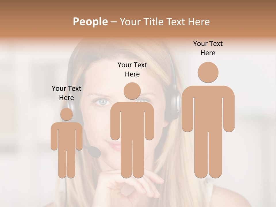 Costumerservice Blond Desk PowerPoint Template