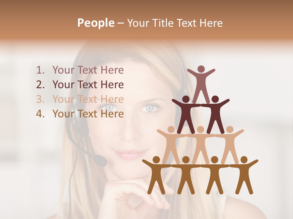 Costumerservice Blond Desk PowerPoint Template