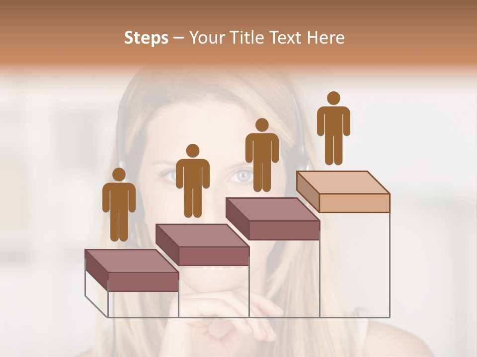 Costumerservice Blond Desk PowerPoint Template