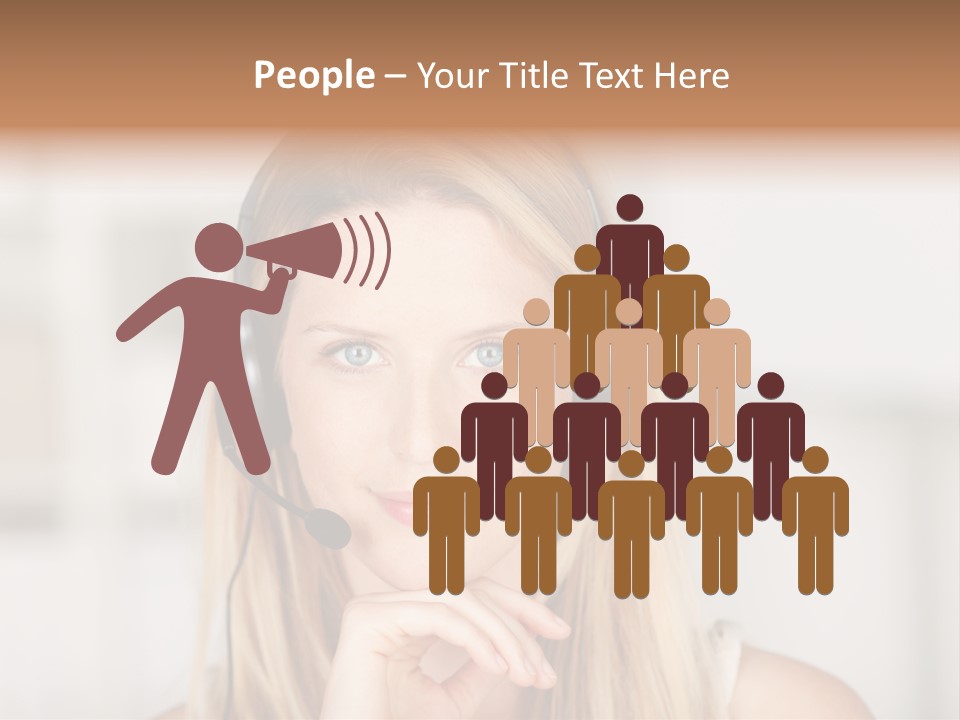 Costumerservice Blond Desk PowerPoint Template