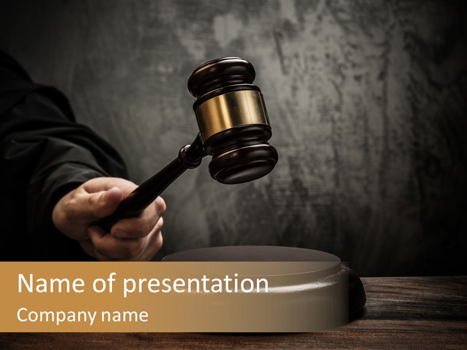 Jurisdiction Trial Wooden PowerPoint Template