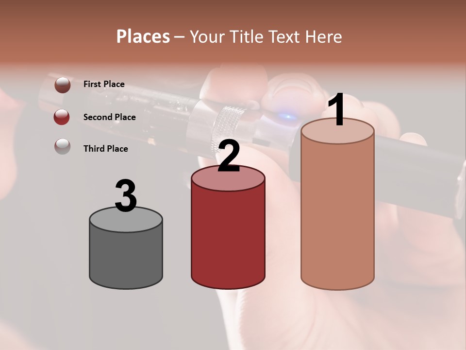 Inhaling Nicotine Female PowerPoint Template