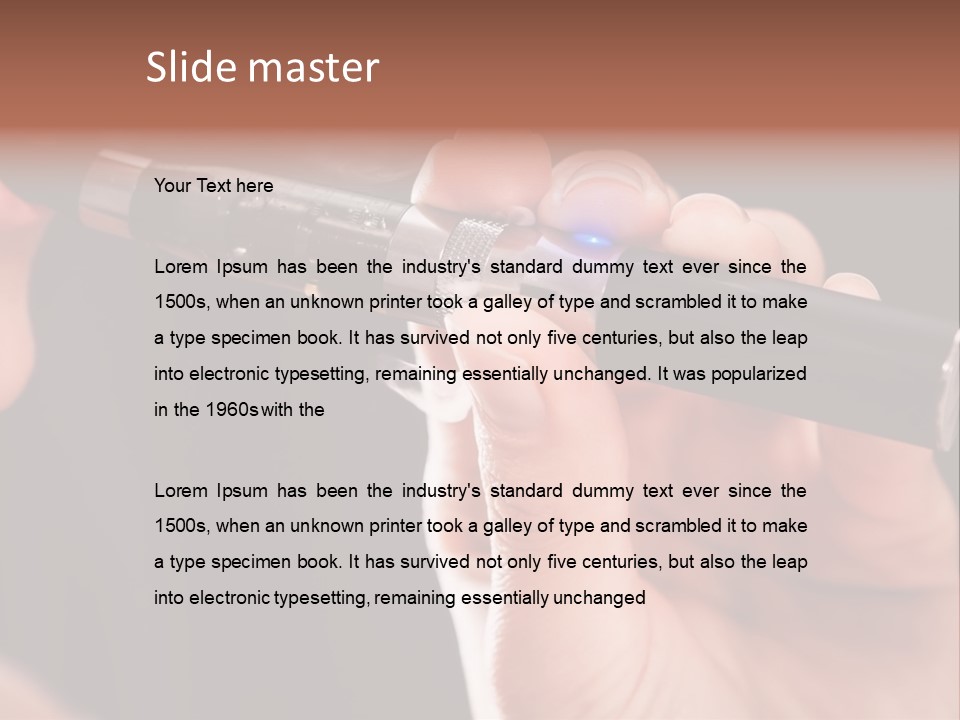 Inhaling Nicotine Female PowerPoint Template