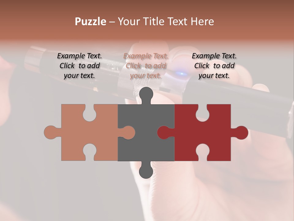 Inhaling Nicotine Female PowerPoint Template