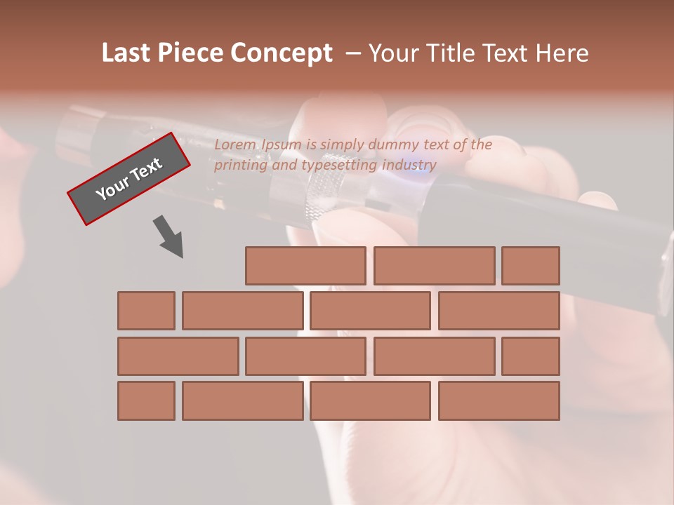 Inhaling Nicotine Female PowerPoint Template