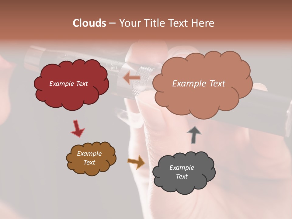 Inhaling Nicotine Female PowerPoint Template