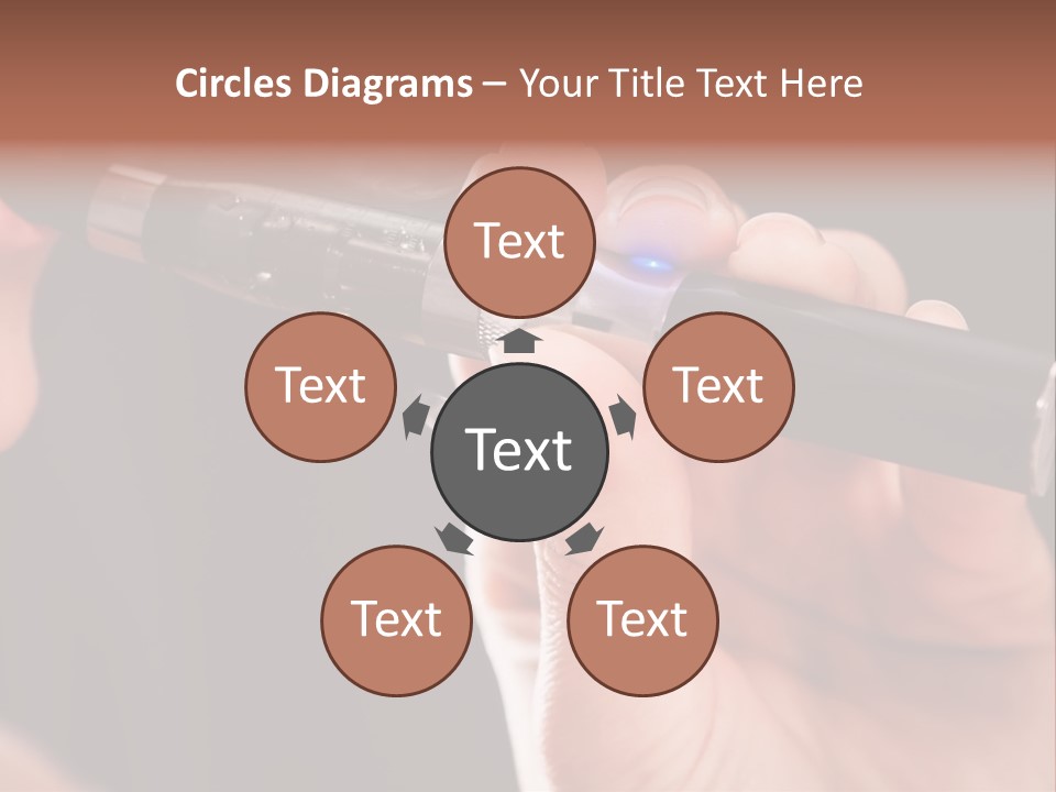 Inhaling Nicotine Female PowerPoint Template