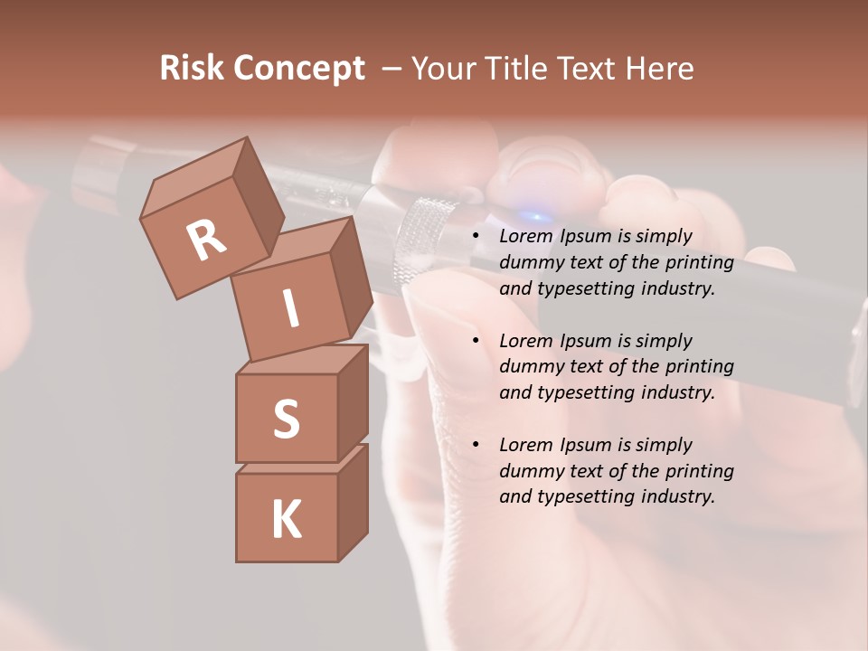 Inhaling Nicotine Female PowerPoint Template