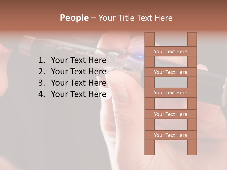 Inhaling Nicotine Female PowerPoint Template