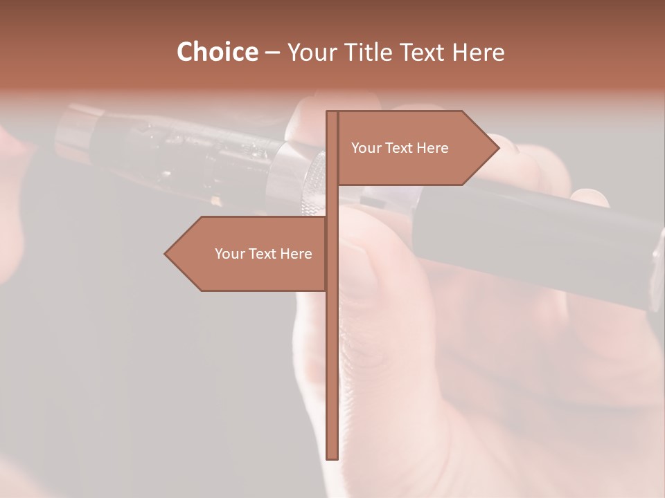Inhaling Nicotine Female PowerPoint Template