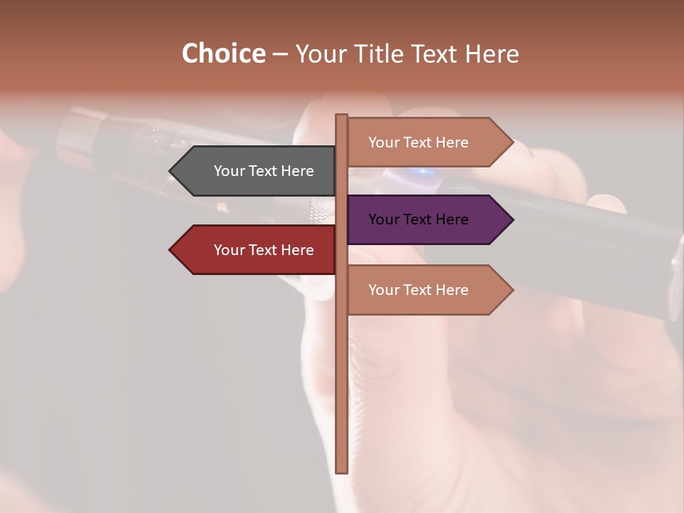 Inhaling Nicotine Female PowerPoint Template
