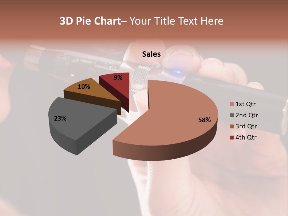 Inhaling Nicotine Female PowerPoint Template