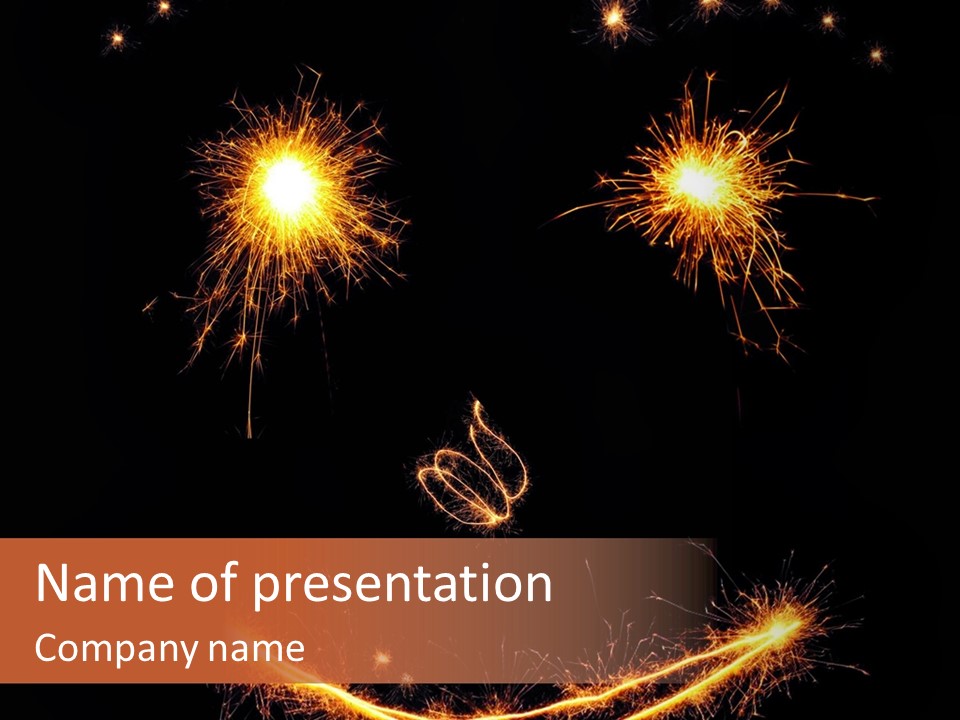 Glow Sparks Sparkler PowerPoint Template