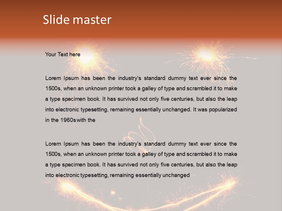 Glow Sparks Sparkler PowerPoint Template