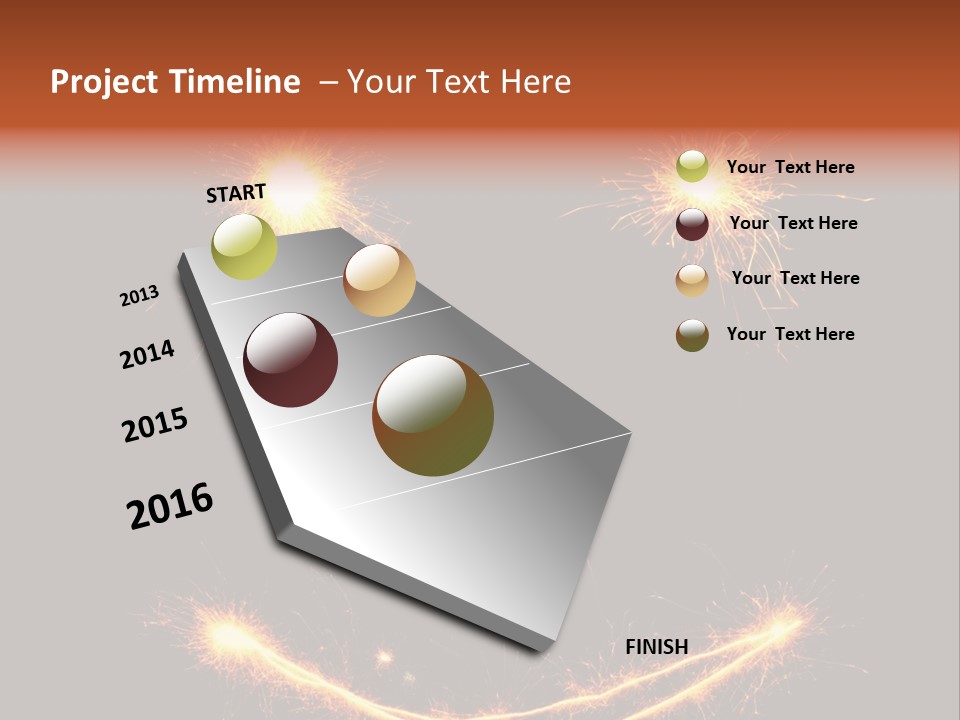 Glow Sparks Sparkler PowerPoint Template