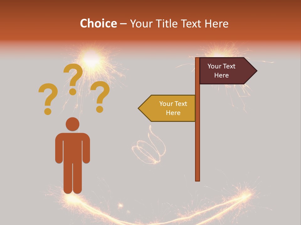 Glow Sparks Sparkler PowerPoint Template