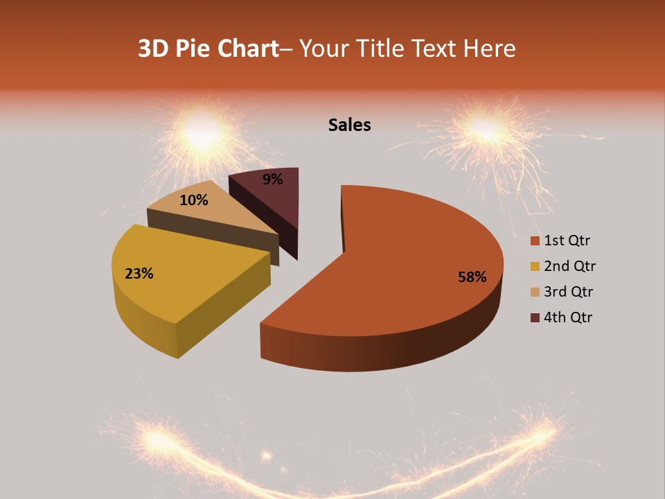 Glow Sparks Sparkler PowerPoint Template