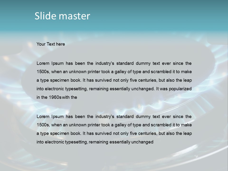 A Gas Stove With A Blue Flame On It PowerPoint Template